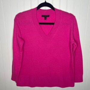 Bright Pink Banana Republic V Neck Pullover Sweater